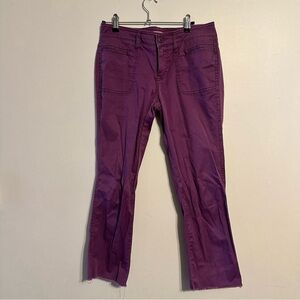 Gap Cropped Purple Pants raw hem size 4